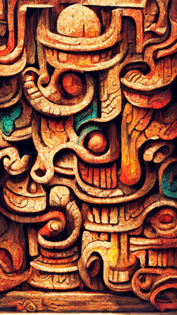 Mayan style wood Artistic colors background