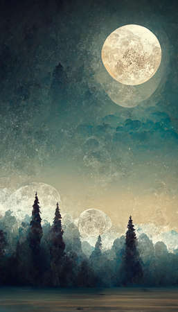one big full moon background imageの写真素材