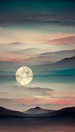 Only one full moon background imageの写真素材