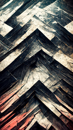Black triangular abstract background surface 3d Renderの写真素材