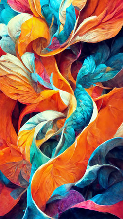 Color Splash series. Background design of fractal paintの写真素材