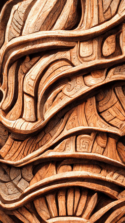 Mayan style wood grain materialの写真素材