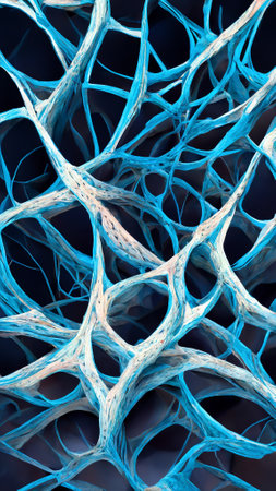 Digital blue background with dots and lines. Big data visualの写真素材