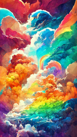 Colorful rainbow background illustration designの写真素材