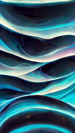 3d render abstract minimal neon background with glowing wavesの写真素材