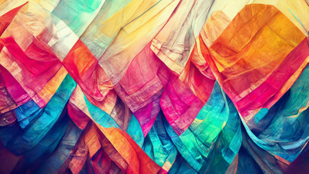 Abstract blurred gradient mesh background in bright rainbowの写真素材