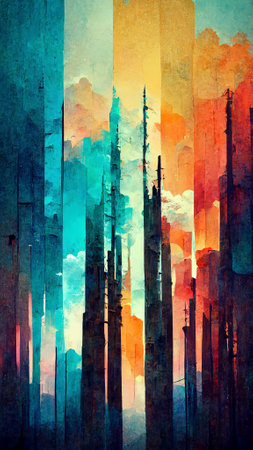 Beautiful colorful abstract stripes backgroundの写真素材