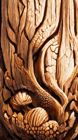 mouse wood carving realistic abstract artの写真素材