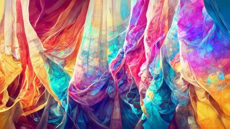 Abstract blurred gradient mesh background in bright rainbowの写真素材