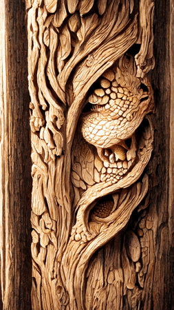 mouse wood carving realistic abstract artの写真素材