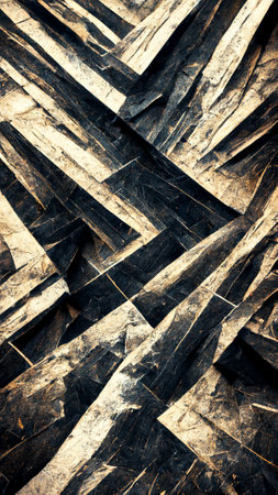 Black triangular abstract background surface 3d Renderの写真素材
