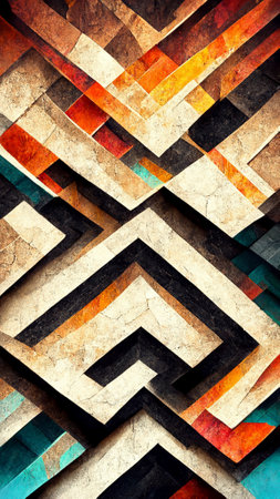 Mayan style Black abstract geometric backgroundの写真素材