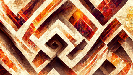 Mayan style Abstract background element. Fractal graphicsの写真素材