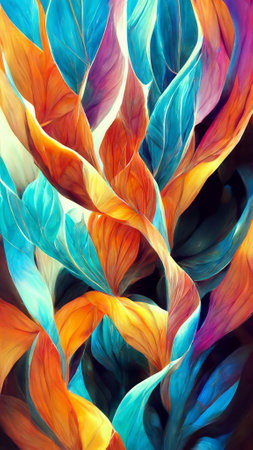 black gradient glass fractal colorful photo realisticの写真素材
