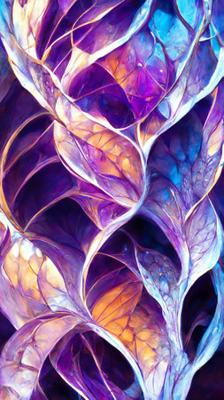 Purple gradient glass fractal colorful photo realisticの写真素材