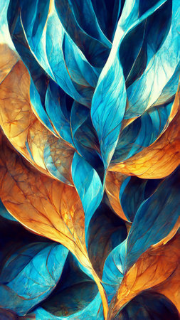 blue gradient glass fractal colorful photo realisticの写真素材