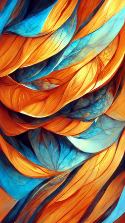 orange gradient glass fractal colorful photo realisticの写真素材