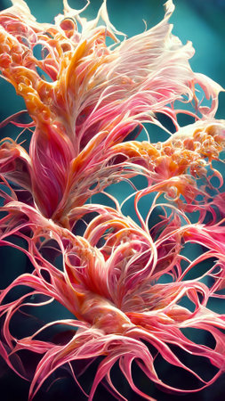 pink gradient glass fractal colorful photo realisticの写真素材