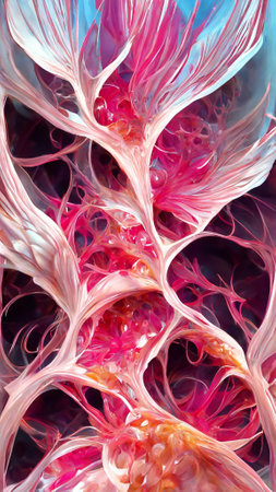 pink gradient glass fractal colorful photo realisticの写真素材