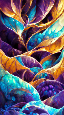 Purple gradient glass fractal colorful photo realisticの写真素材