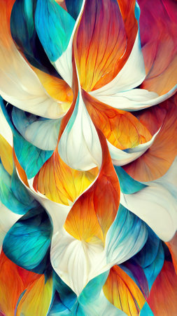 White gradient glass fractal colorful photo realisticの写真素材