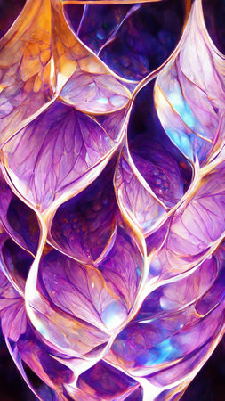 Purple gradient glass fractal colorful photo realisticの写真素材