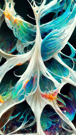 White gradient glass fractal colorful photo realisticの写真素材