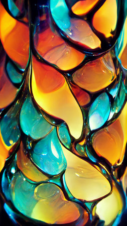 bottle chemistry glass fractal colorfulの写真素材
