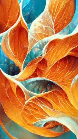 orange gradient glass fractal colorful photo realisticの写真素材