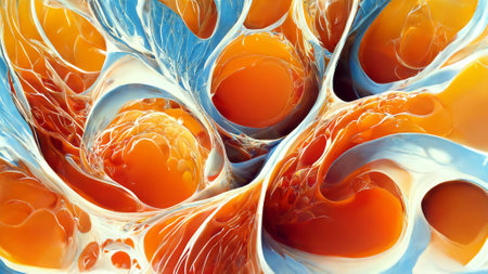 orange gradient glass fractal colorful photo realisticの写真素材