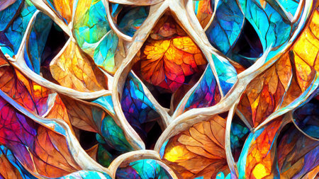 stained glass fractal colorful photo realistic