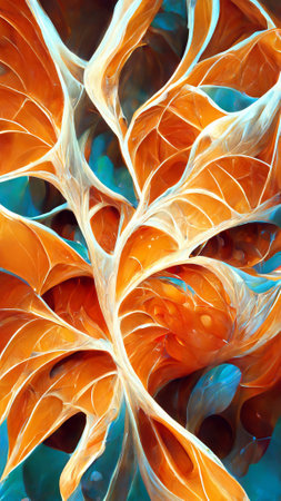orange gradient glass fractal colorful photo realisticの写真素材