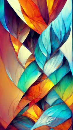 White gradient glass fractal colorful photo realisticの写真素材