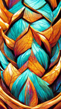 Mayan style silky glass fractal colorfulの写真素材