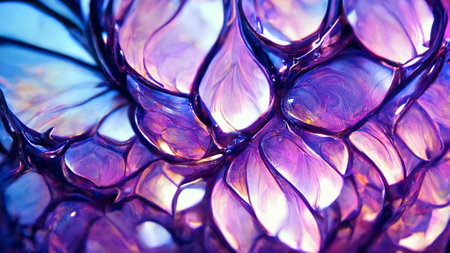 Purple gradient glass fractal colorful photo realisticの写真素材