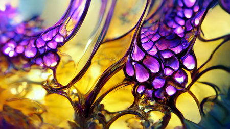 Purple gradient glass fractal colorful photo realisticの写真素材
