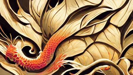 abstract illustration background made of Chinese dragonの写真素材