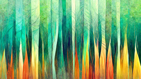 Textured multi Colorful green abstract color spectrum linesの写真素材