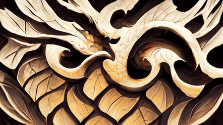 abstract chinese dragon shape illustration backgroundの写真素材