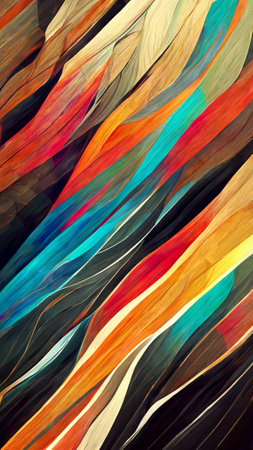Textured multi Colorful black abstract color spectrum linesの写真素材