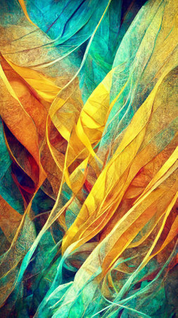 Textured multi Colorful yellow abstract color spectrum linesの写真素材