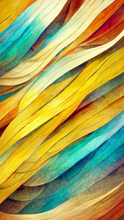 Textured multi Colorful yellow abstract color spectrum linesの写真素材