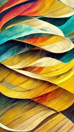 Textured multi Colorful yellow abstract color spectrum linesの写真素材