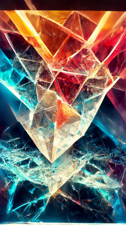 Tech triangle crystal background illustrationの写真素材