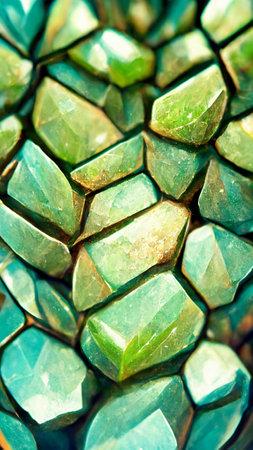 Green crystal mineral mosaic backgroundの写真素材