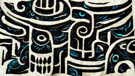 Mayan style Beautiful Abstract Decorative cloth Dark