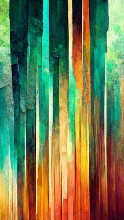 Textured multi Colorful green abstract color spectrum linesの写真素材