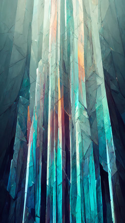 Tech triangle crystal background illustration effectの写真素材