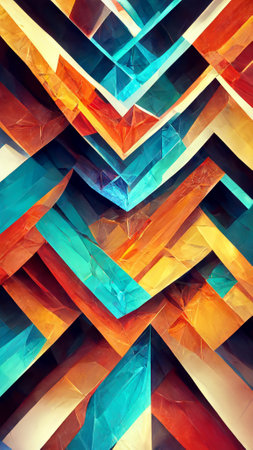 Tech triangle crystal background illustrationの写真素材