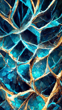 Tech blue crystal mineral mosaic backgroundの写真素材